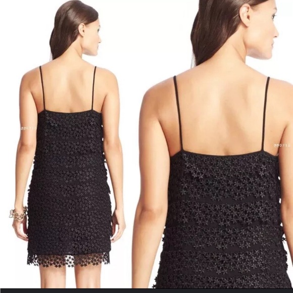 Diane von Furstenburg Tiered Star Lace Dress Black Mini - Picture 2 of 11